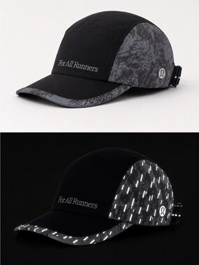 Lululemon Multi Panel Run Hat Size S/M Black Grey EUC